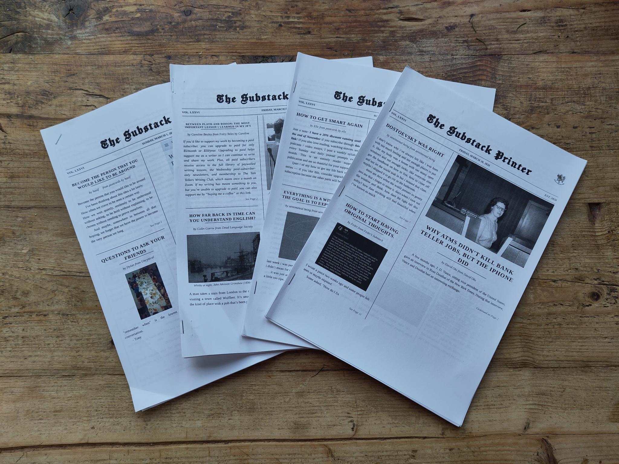 The Substack Newspaper Printer